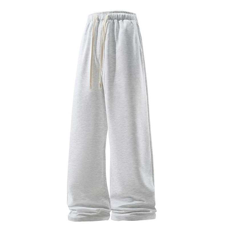 Wide Leg Pant Fashion Causal Breathable Men Sweatpant Male Autumn Versatile Elastic High Waist Drawstring Loose Straight TrouserXJ250904