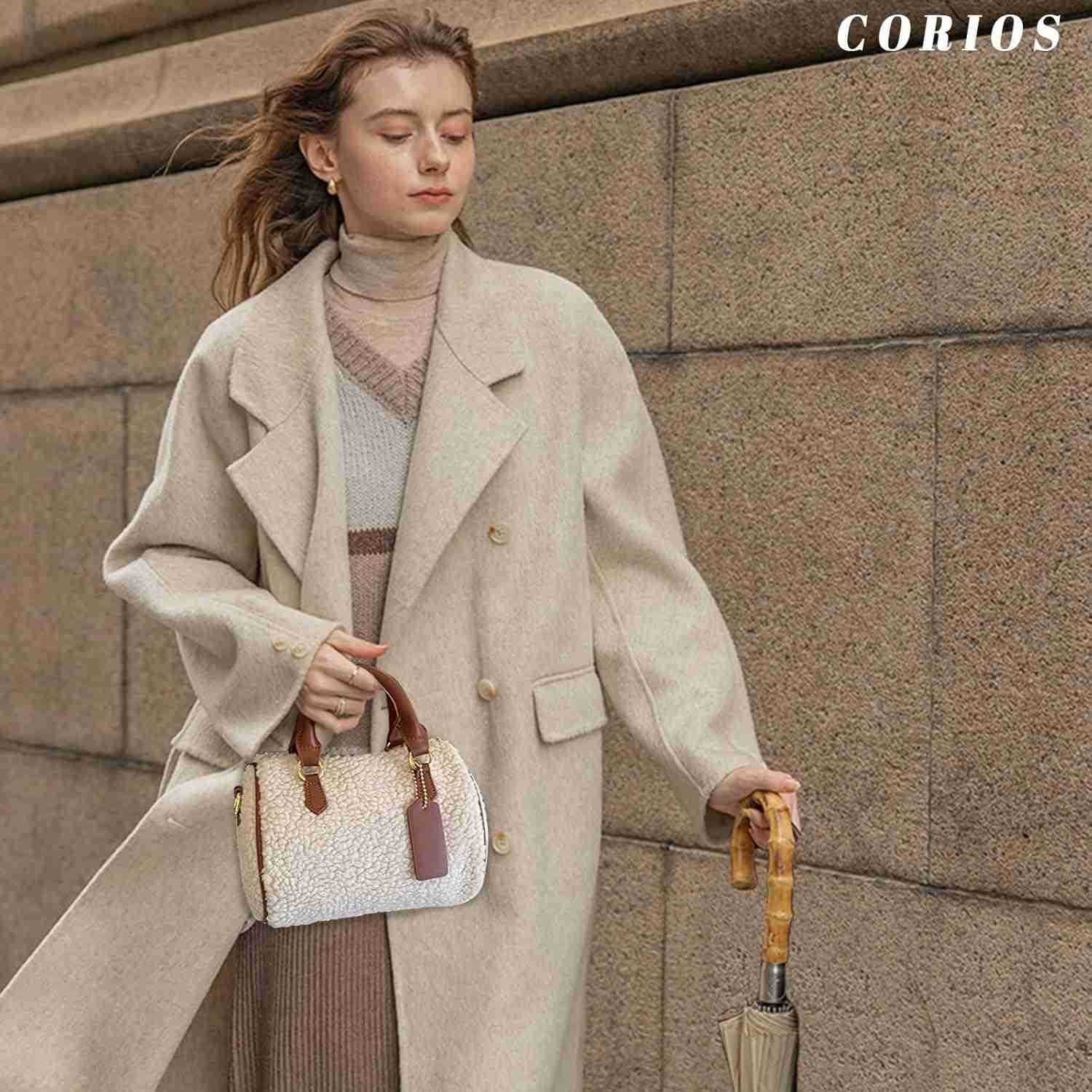 Lamb Wool Handbag for Women Soft Plush Shoulder Bag Fluffy Tote Bag Crossbody Bag Furry Top Handle Bag Boston Bag M250904
