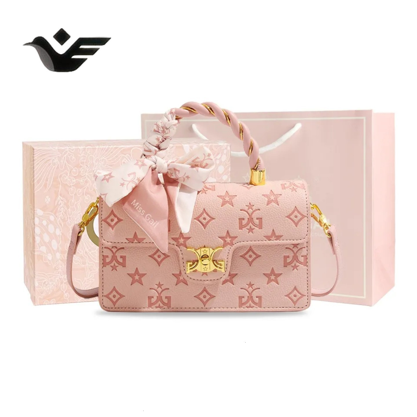 Feiyan Free Shipping New Designer Bag Luxury Shopping Bag High-end Light Luxury Printed Small Square Bag Trend Purple Stylish Single Shoulder Messenge