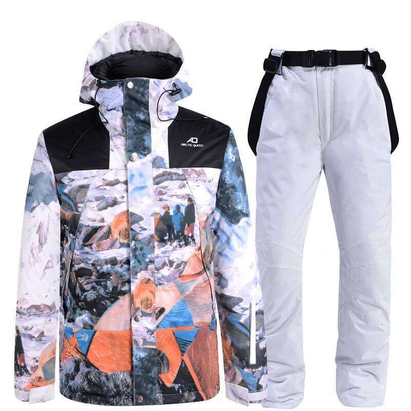 New Thick Warm Men Women Ski Suit Winter Windproof Waterproof Skiing And Snowboarding Suits Jacket Pants Set Snow Costumes