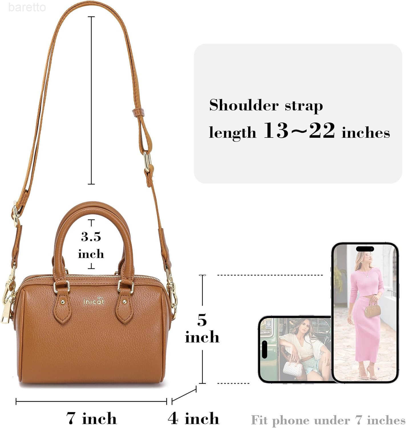 Barrel Bag for Women Top Handle Satchel Shoulder Boston Bags Crossbody Purse Handbag with Detachable Long Strap M250903