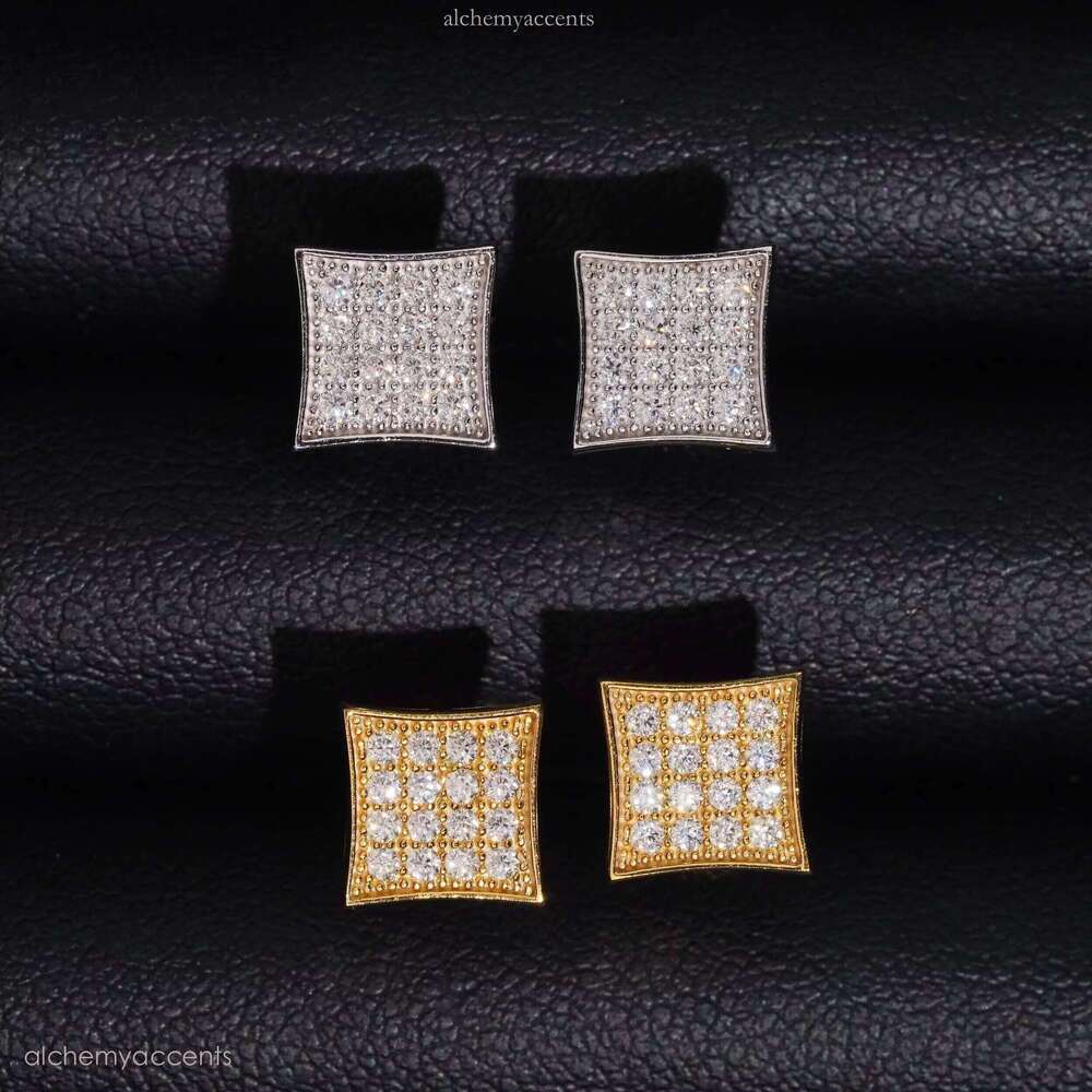 Factory Price Gold Vvs Moissanite Dia Jewelry Custom Sterling Sier Stud Earrings