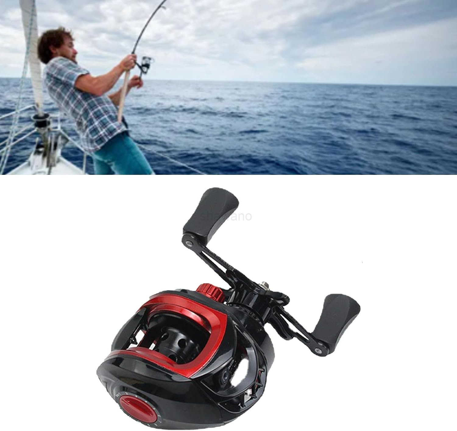 Baitcasting Reel Lightweight Powerful Smooth Long Cast Fishing Reel for Saltwater Freshwater Anti Explosion Line Function 721 Gear Ratio 8kg Braking F