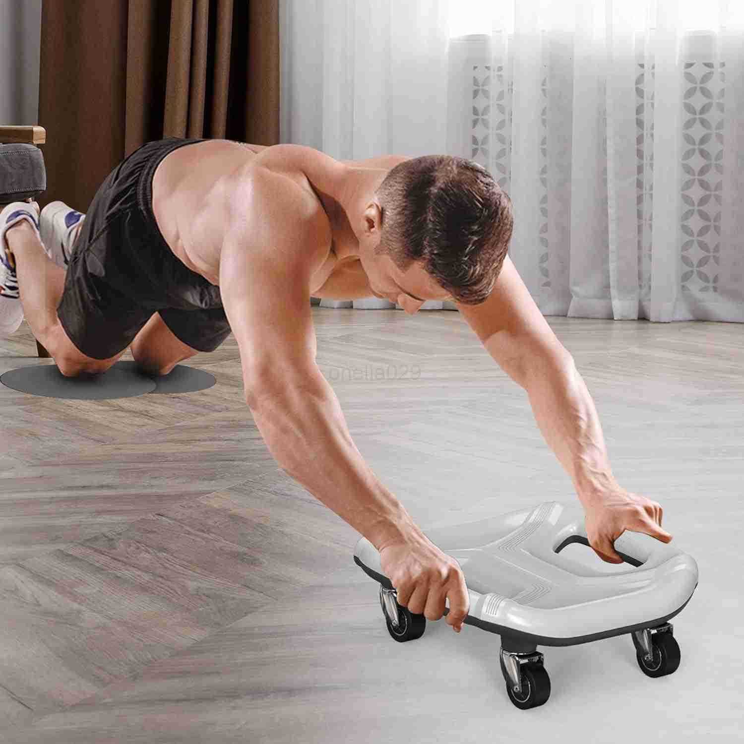 Ab Roller with Knee Pads for Abs Workout Multifunctional Ab Roller Wheel for Abs Workout Abdominal Roller with Knee Pads Abdominal Exercises Wheel Abb