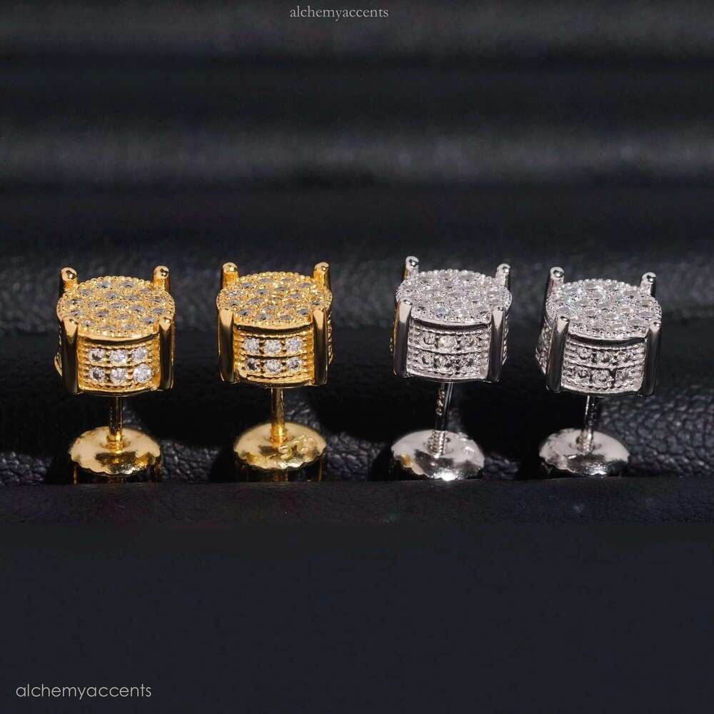 Hip Hop Jewelry Pass Tester Stocks Sterling Sier Iced Out VVS Dia Custom Moissanite Stud Earrings