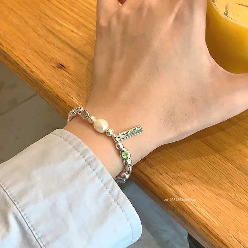 Fashion Irregularis Pearl Bracelets Silver Color Ladies Bracelet for Women Bead Chain Imitation Pearls Party Jewelry GiftXJ250904