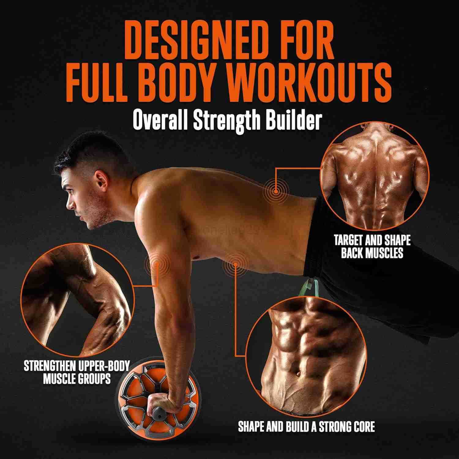 Ab Roller Wheel With Digital Screen Abs Workout Equipment for Abdominal Core Strength Training UltraWide Wheel Exercise Wheels for Home Gym Fitness Eq