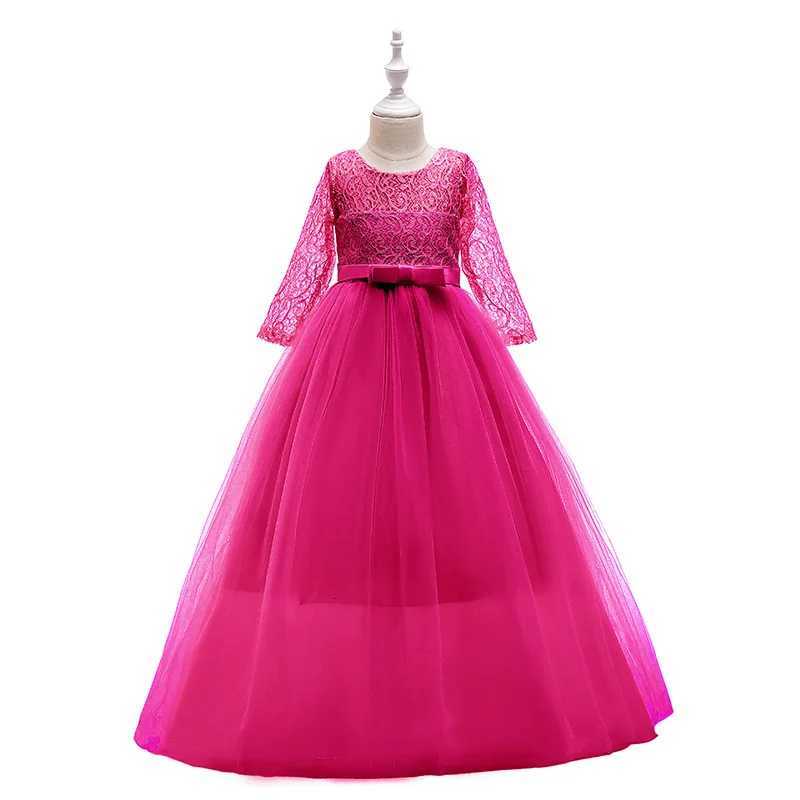 4-14 Years Girls Dress Summer Mesh Fashion Girls Princess Wedding Dress Piano Performance Costume Teenagers New Kids Clothes Z250904