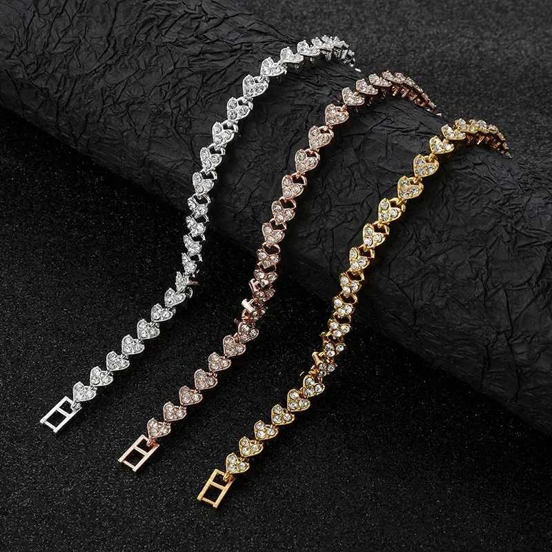 Exquisite Luxury Roman Crystal Bracelet For Women Wedding Gift Korean Rose Gold Silver Color Chain Bracelets JewelryXJ250904