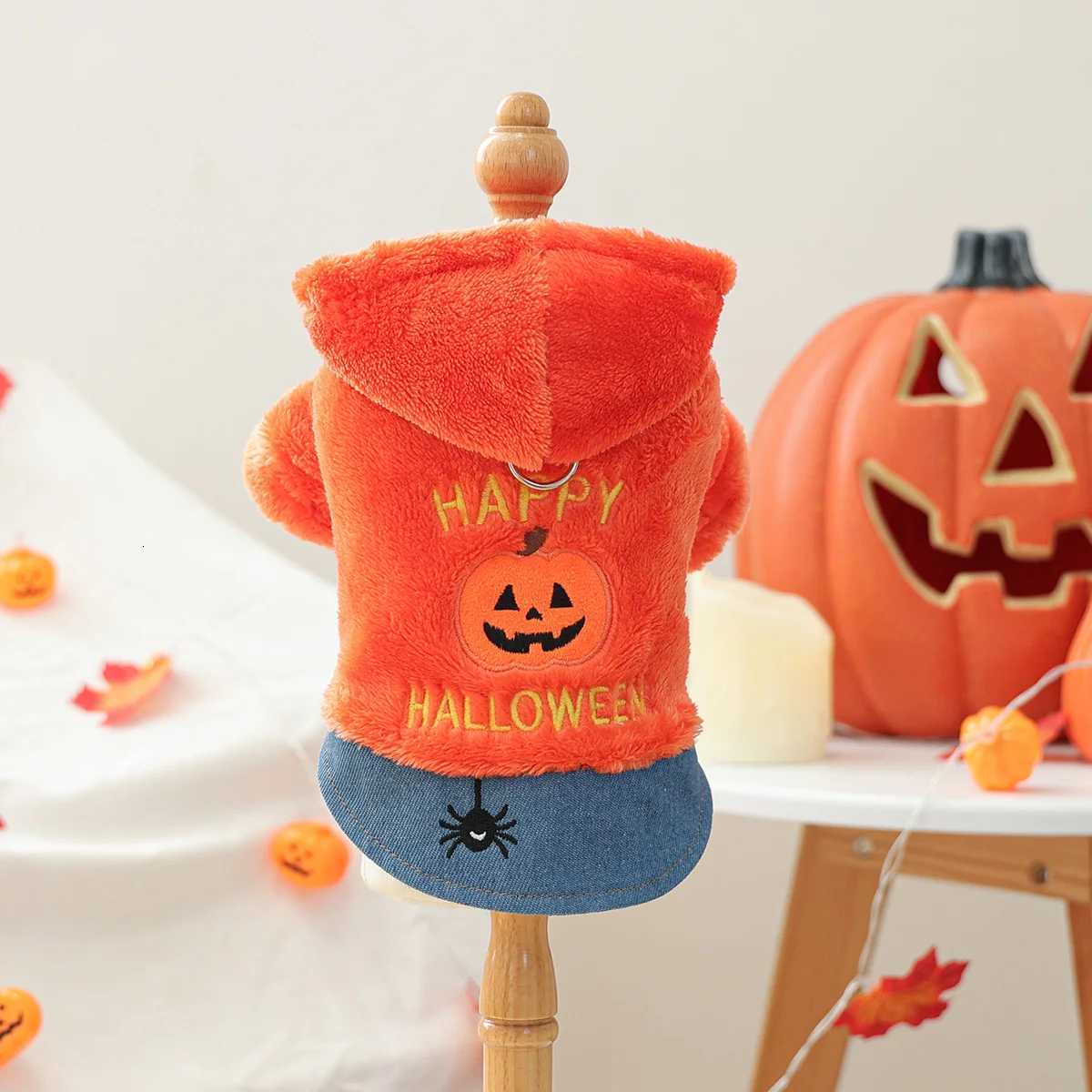 1PC Autumn and Winter Dog Orange Pumpkin Halloween Thickened Warm Sweater Cute Online Exquisite Costumes for Puppies and Cats W250904