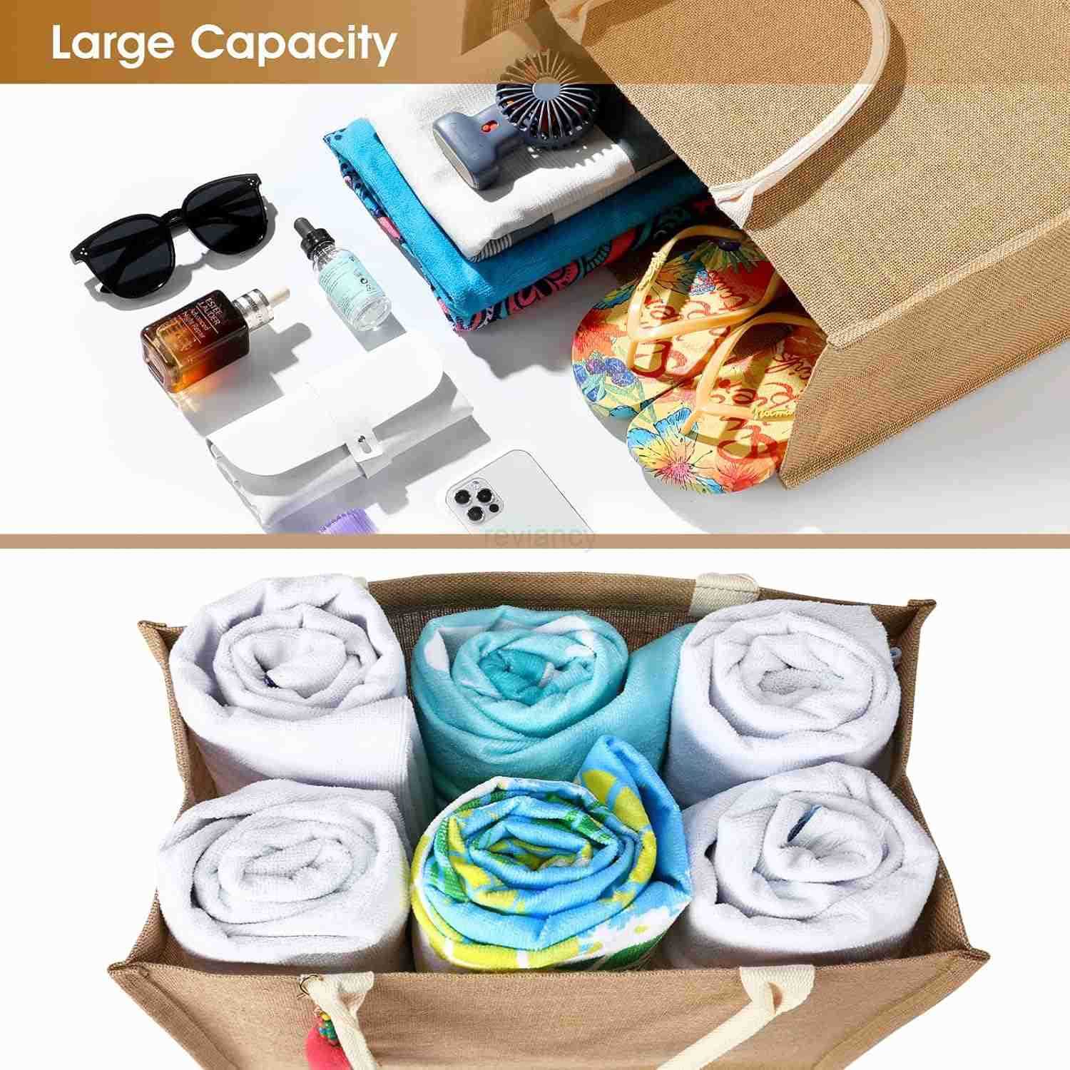 Bag Large Beach Bag for Women Woven Straw Beach Tote Bag Waterproof Weaving Swim Gym Shopping Travel BagW250904