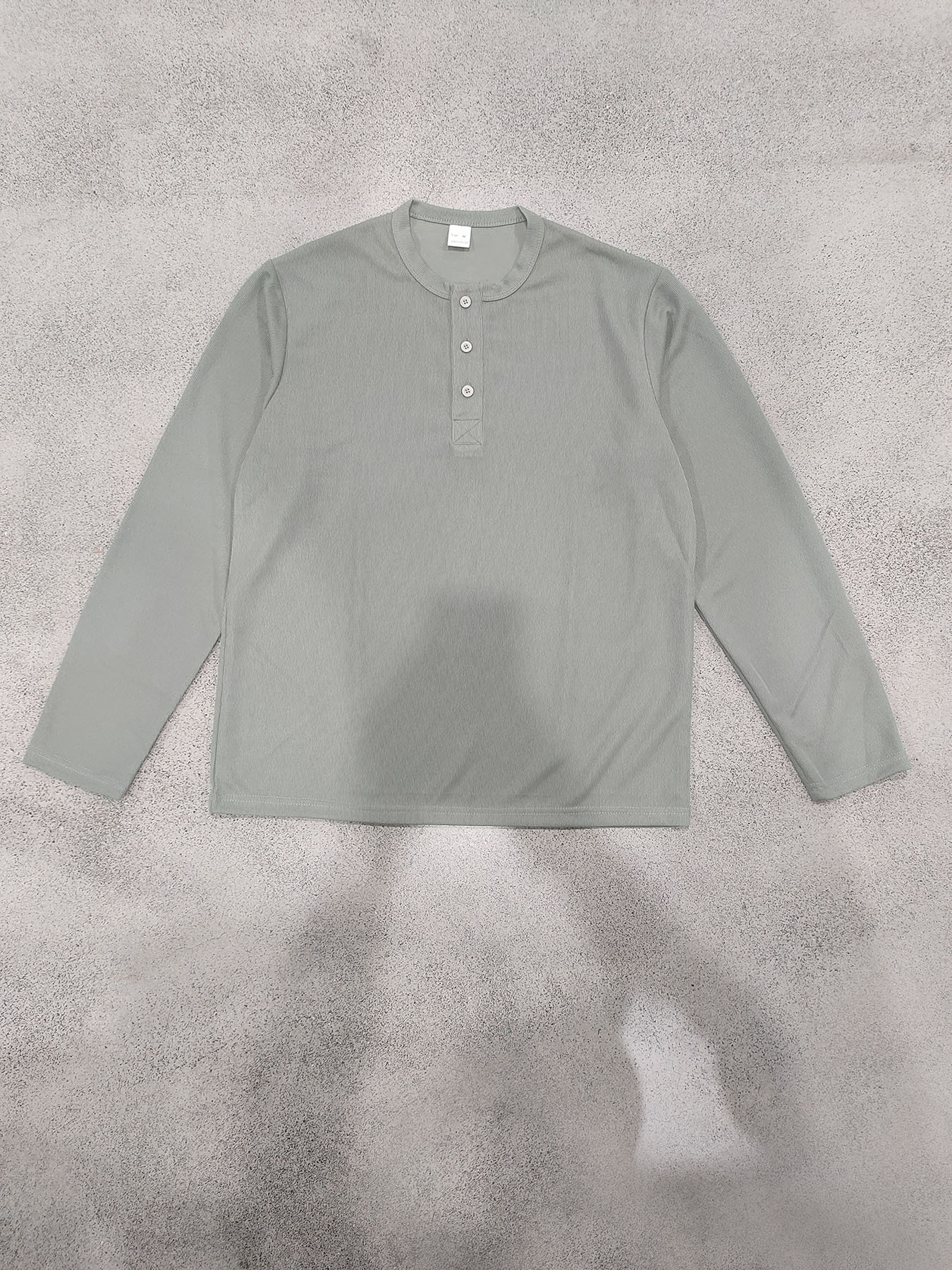 Men's Casual Commute Henley Shirt Heavyweight Long Sleeve Ribbed Cotton Oversized Comfortable Tee European size: S-3XL