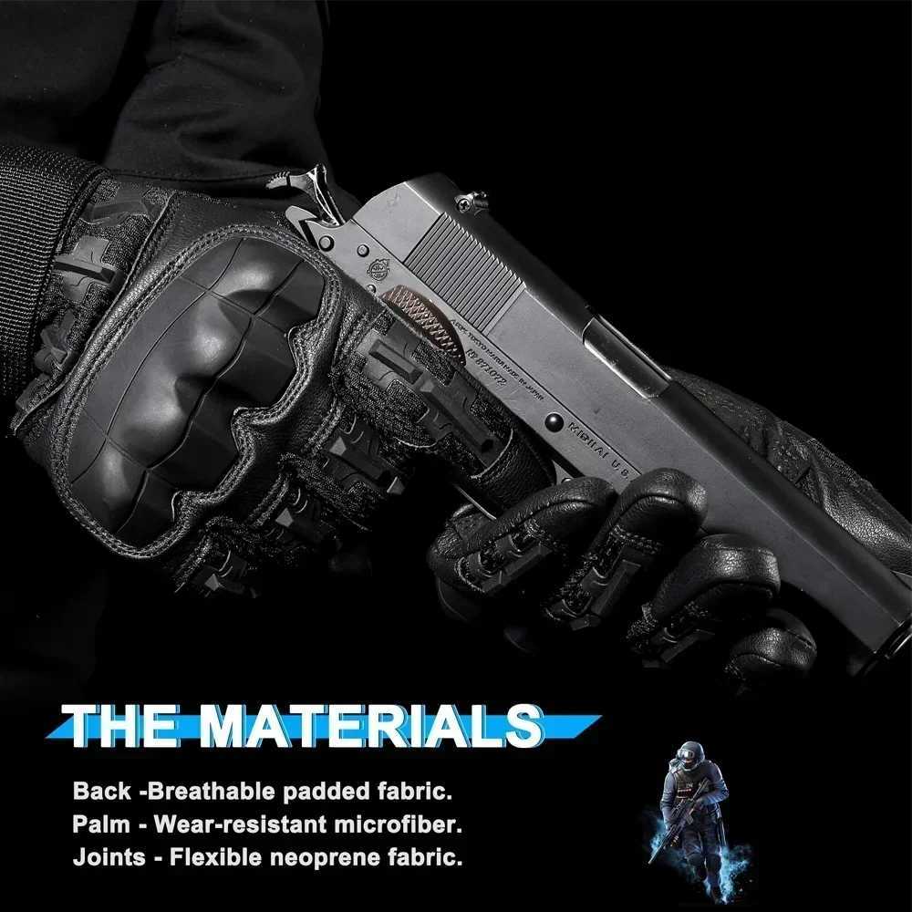 Tactical Gloves Pro Sports Gloves Touch Screen PU ather Outdoor Hunting Hiking Combat Airsoft Full Finger Shooting Glove MenXJ250904