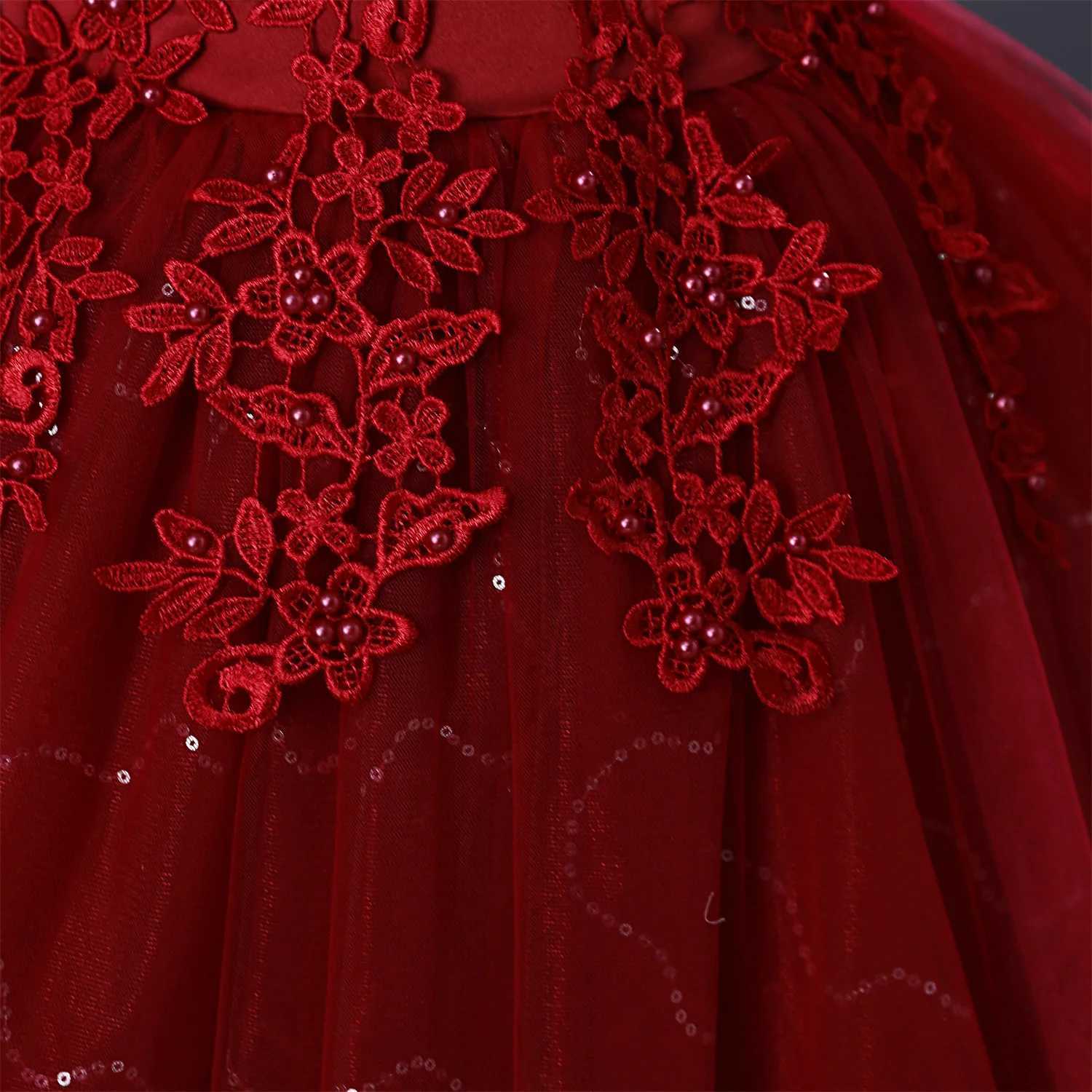 3-12 Years Baby Girl Princess Dress Party Ball Gown Wedding Lace Dresses Kids Christmas Bridesmaid Costume Birthday Party Dress Z250904