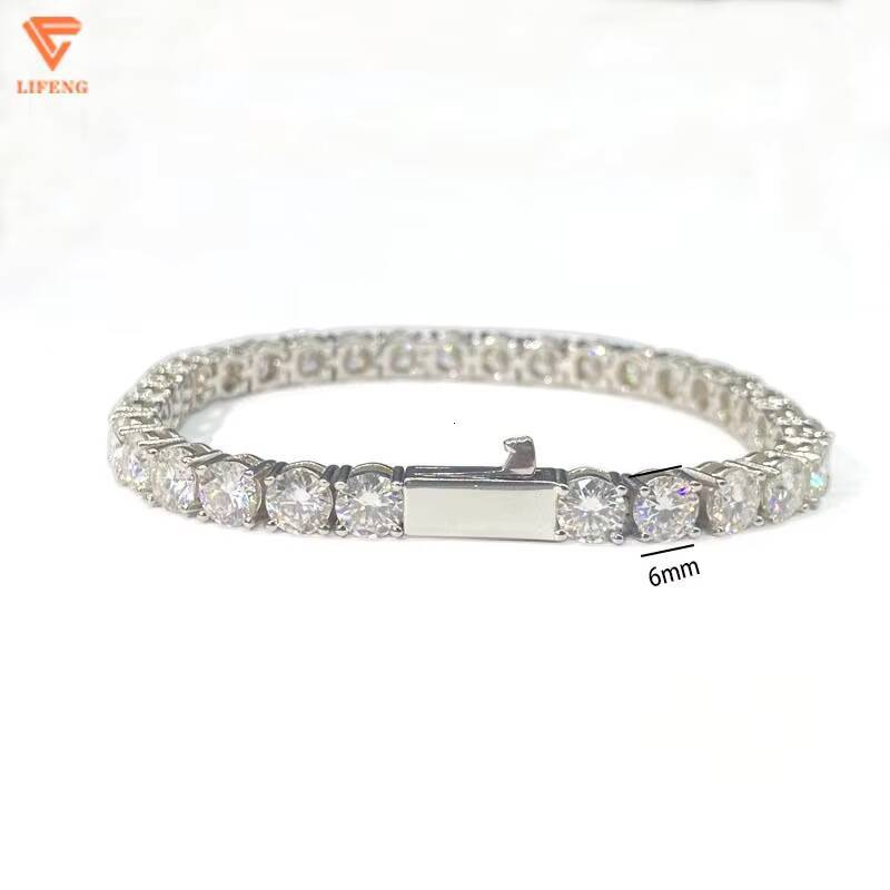 Wholesale Tennis Bracelets Gold Plated 18k Gold Women Tennis Chain Bracelet VVS Moissanite Diamond 925 Sterling Silver Bracelets