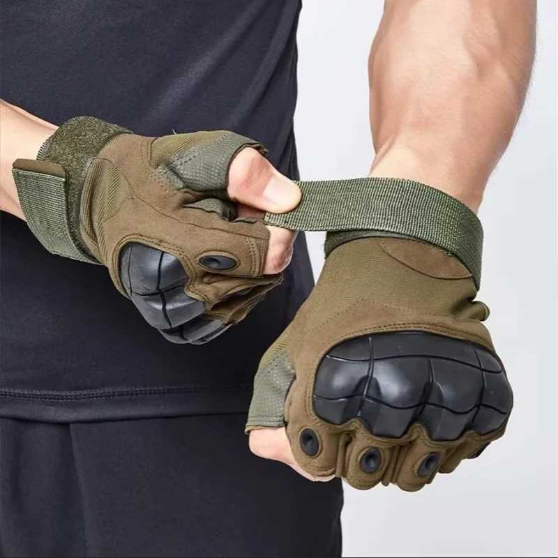Outdoor Fingerss Gloves Hard Knuck Paintball Airsoft Hunting Combat Riding Hiking Half Finger GlovesXJ250904