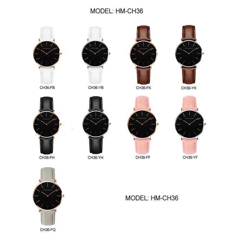 Hh Martin Hot Fashion Simple Japan Quartz Movement Watch Leather Strap Clock Wen Analog Waterproof Wrist watch Reloj Mujer X250904