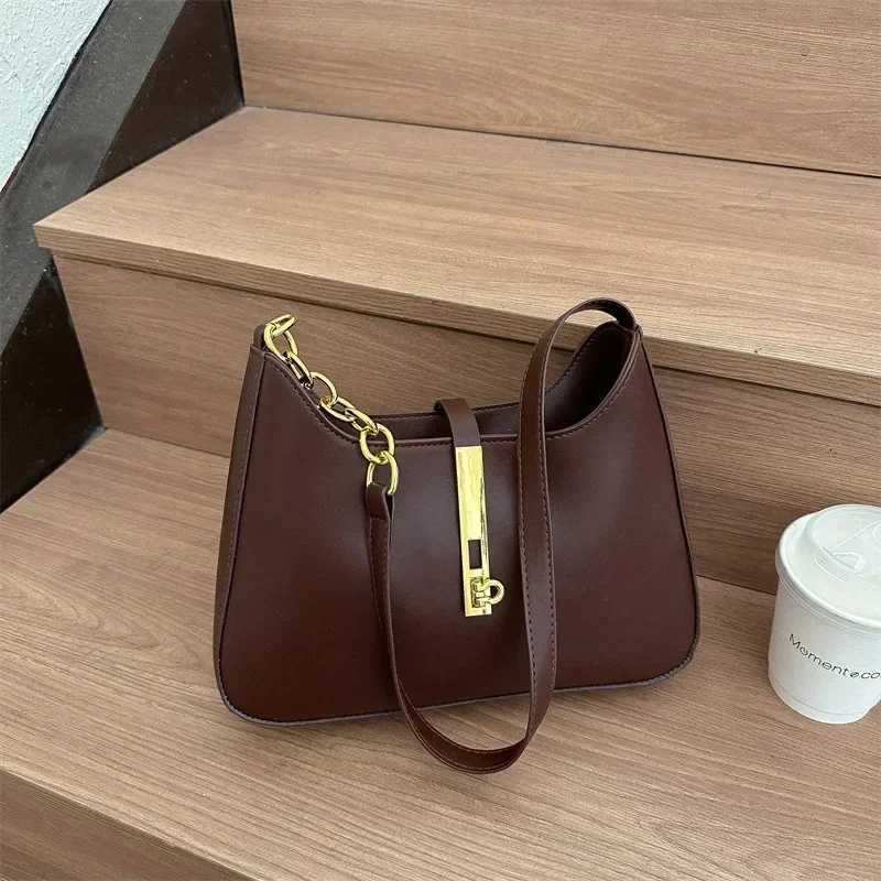 PU Leather Shoulder Bag for Women Casual Solid Color Design Handbags Purse 2025 Fashion Shopper Clutch Womens Bags Z250903