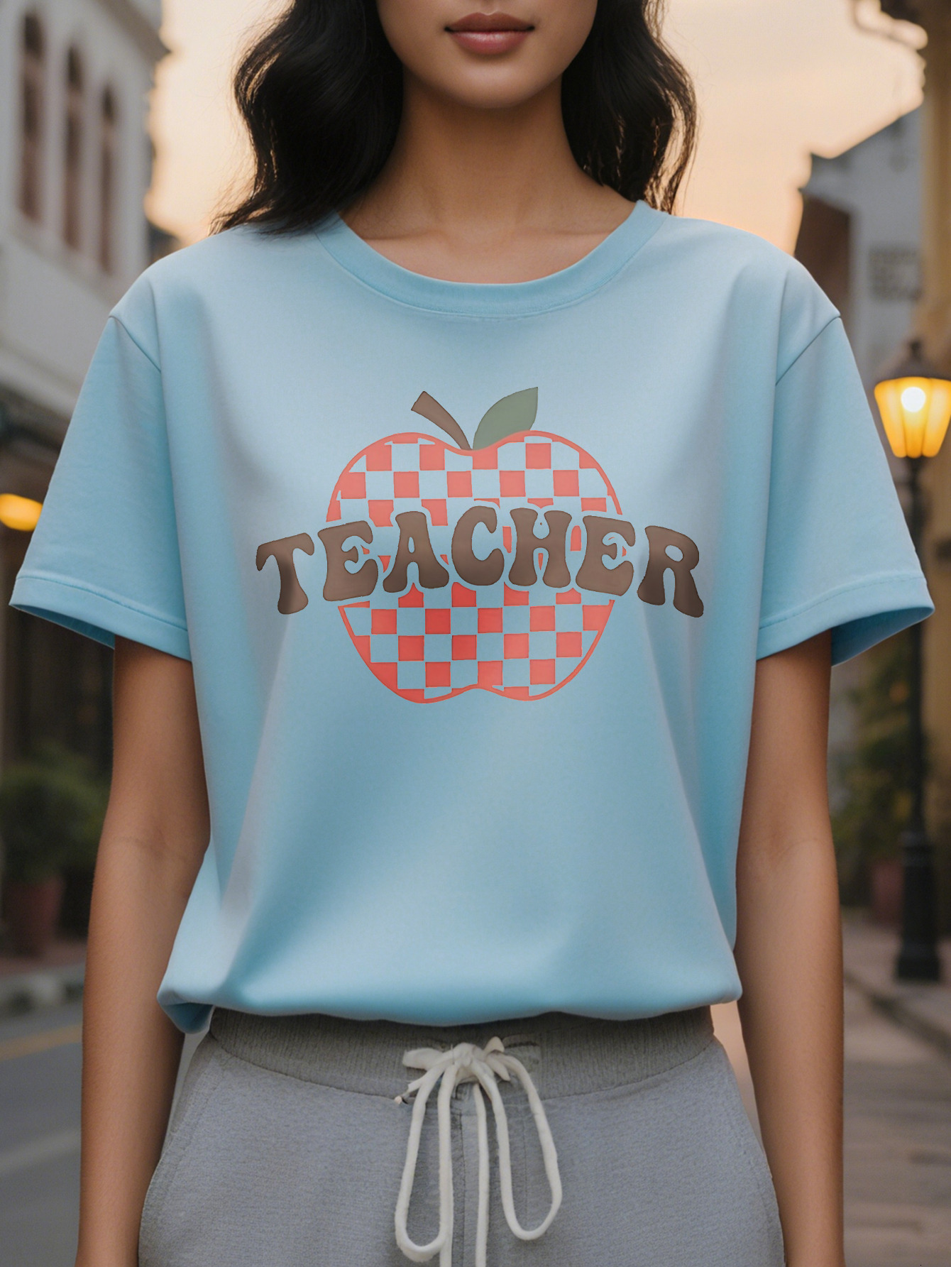 Large XL European and American Fashion Printed Women's T-shirt Plus Size 985b7