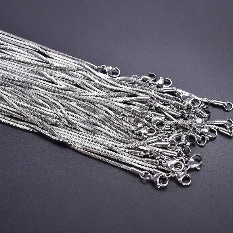 Wholesale 45/50/60/70cm Snake Chain Necklace Stainless Steel Necklaces For Women Men Accessories Vintage Jewelry Collares Hombre