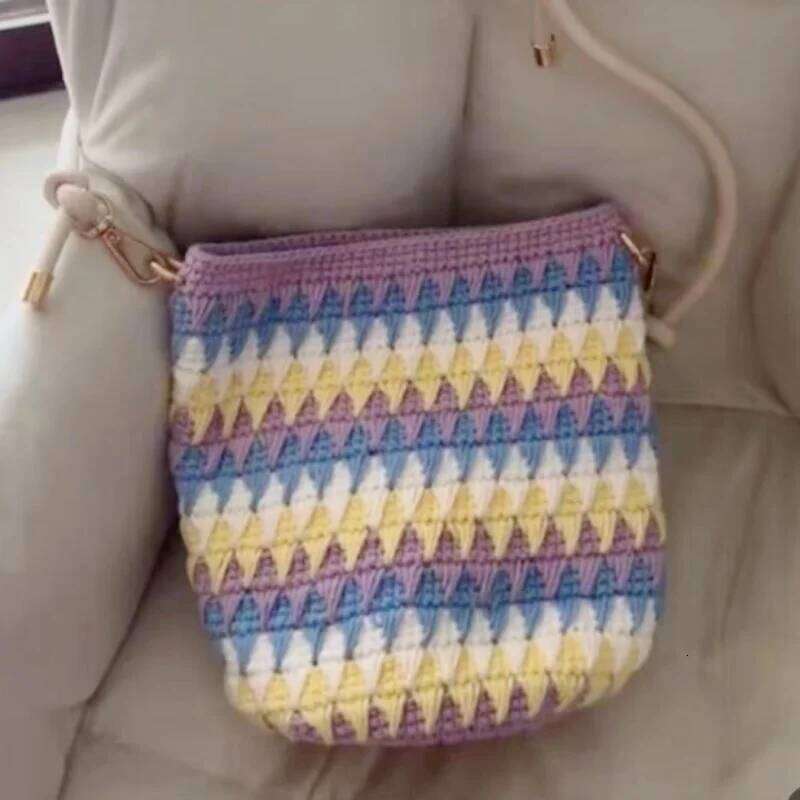 Handwoven exquisite small backpack for outdoor items storage mobile phone key bag, simple and lightweight