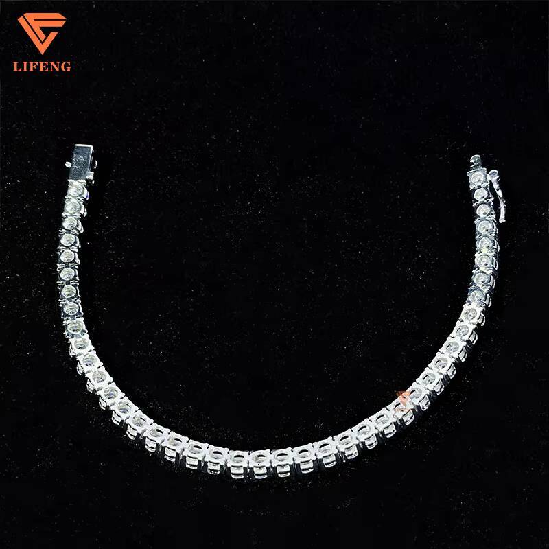 4mm 5mm 6mm Tennis Bracelet Luxury White Gold Plated 925 Sterling Silver Classic Bracelet VVS Moissanite Diamond Girls Bracelet