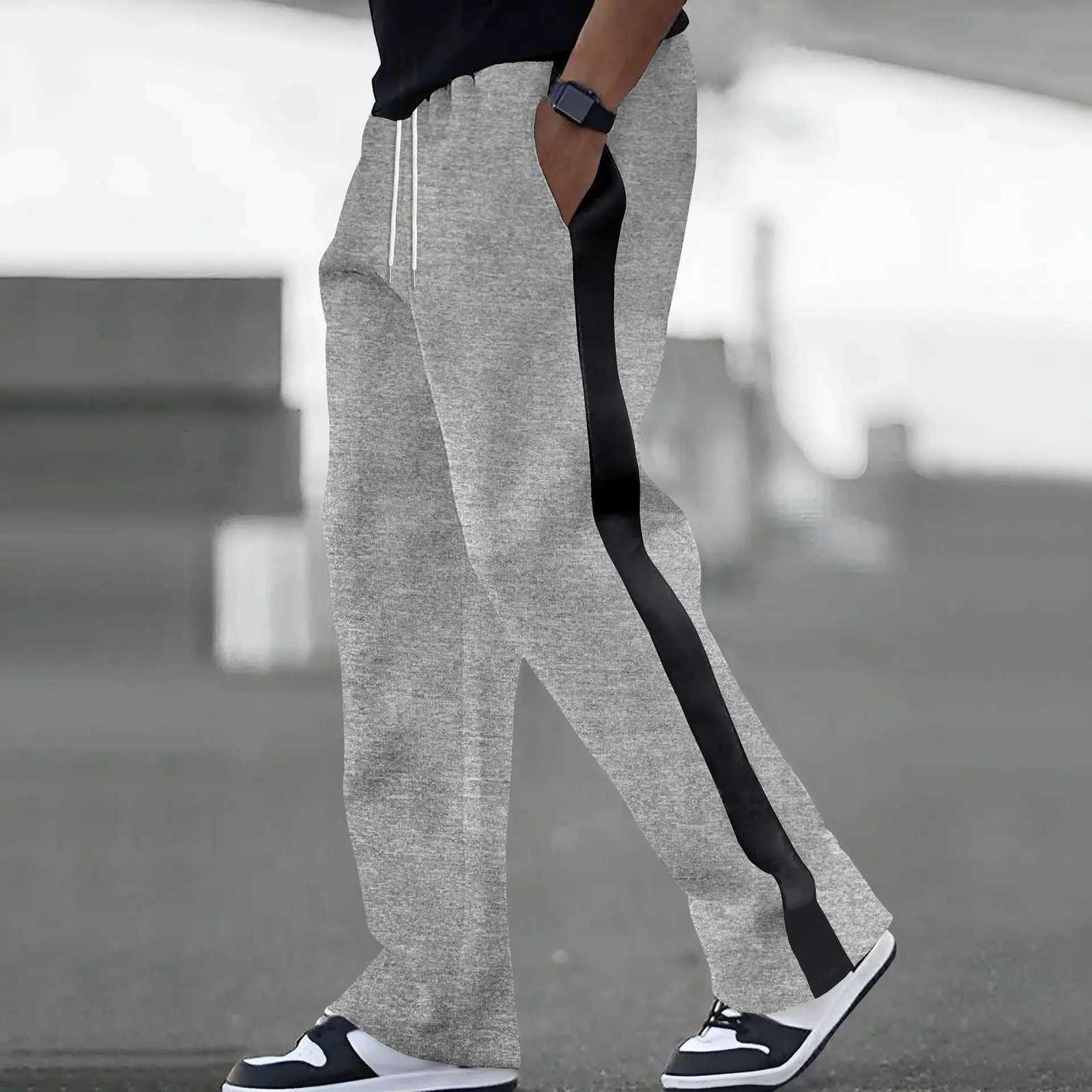Spring and Autumn of 2025 mens casual pants will be a major release loose colorblocking and sporty straightleg sweatpantsXJ250904