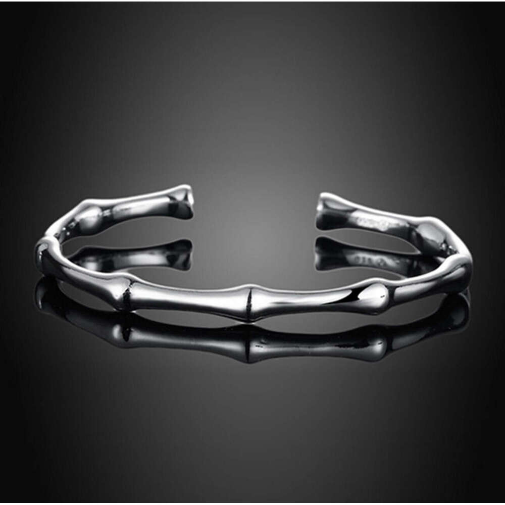 Korean Style Minimalist Bamboo Open for Women Fashion Trend Smooth Solid Adjustable Personality Bracelet Jewelry