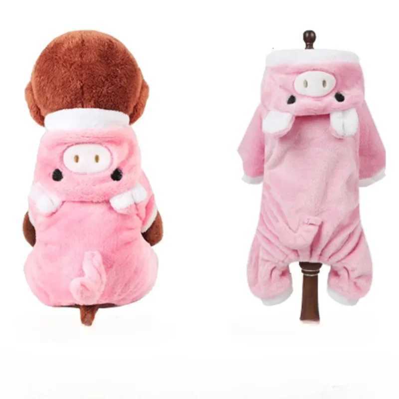 Pet Dog Clothes Funny Pig Shape Warm Fleece Jumpsuits for Small Dogs Puppy Hoodies Chihuahua Yorkshire Costume Coats W250904