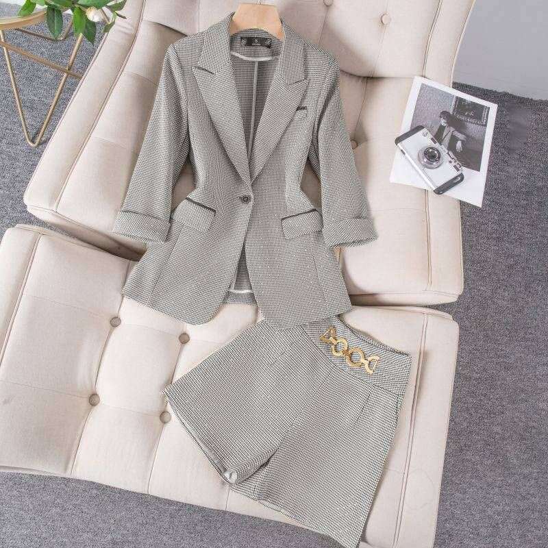 Women's Fashion Casual Overpants Advanced Sense Full Dia Suit Shorts Two-Piece Set