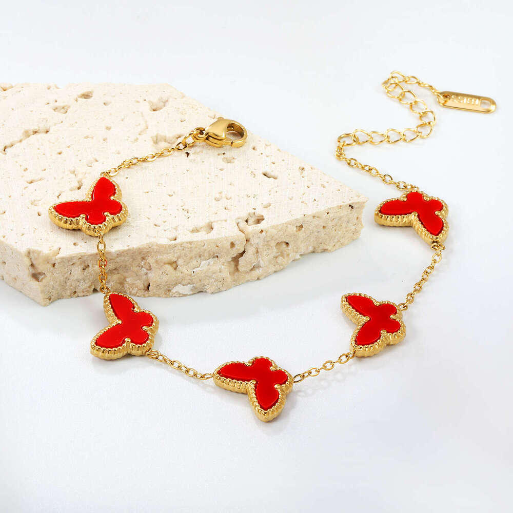 Bestselling Light Style Hand Jewelry Ins Fashionable Elegant Simple Versatile Butterfly Element Stainless Steel Bracelet for Women