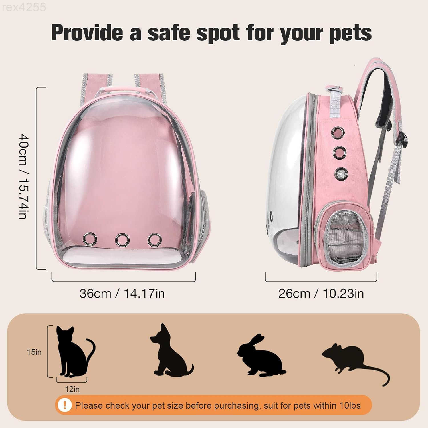 Cat Carrier Backpack Pet Carrier Backpack Front Pack for Small Medium Cat Puppy Dog Carrier Backpack Bag Space Capsule AirlineApproved Pet Carrier for