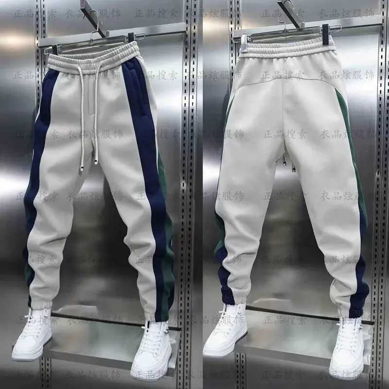 Man Sweatpant Striped Stitching Casual Harem Pants Jogger Trousers Luxury Brand Mens Clothing Elastic Waist Sweatpants MenXJ250904