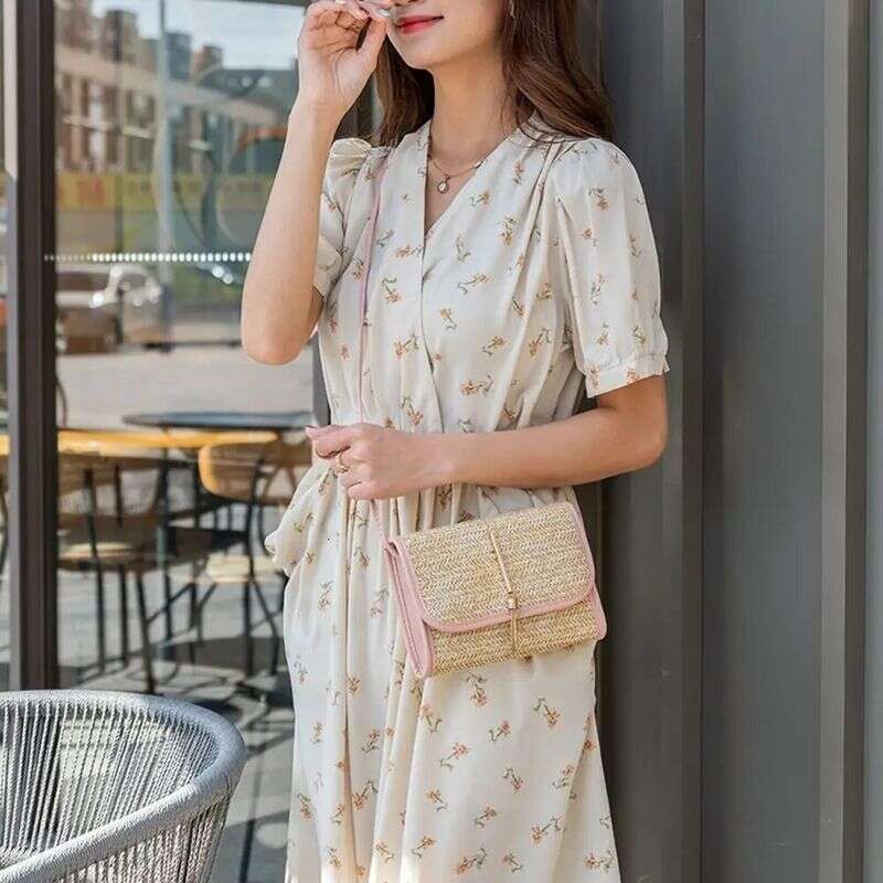 Luxury bag Womens Cross Body Bag Soft Woven Straw Shoulder Bags Ladies Summer Beach Handbag