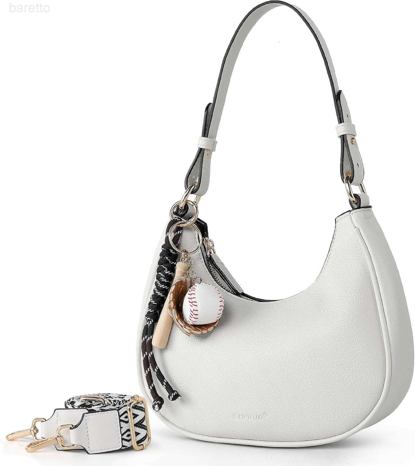 Small Purses for Women Shoulder Bags Handbags Cute Crossbody Purse with 2 Removable Straps and Baseball Charms M250903