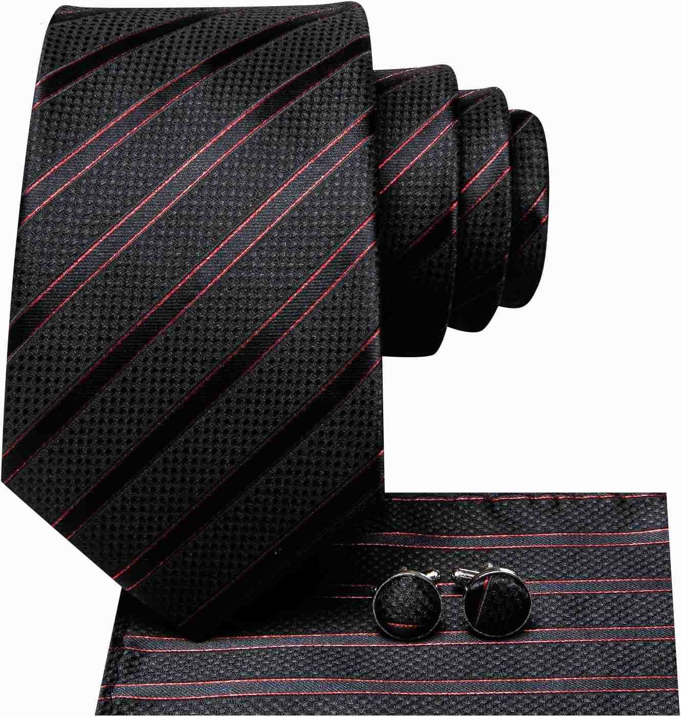 Mens Tie Sets Silk Paisley Striped Necktie Pocket Square Cufflinks Sets Wedding Business HolidayW250904