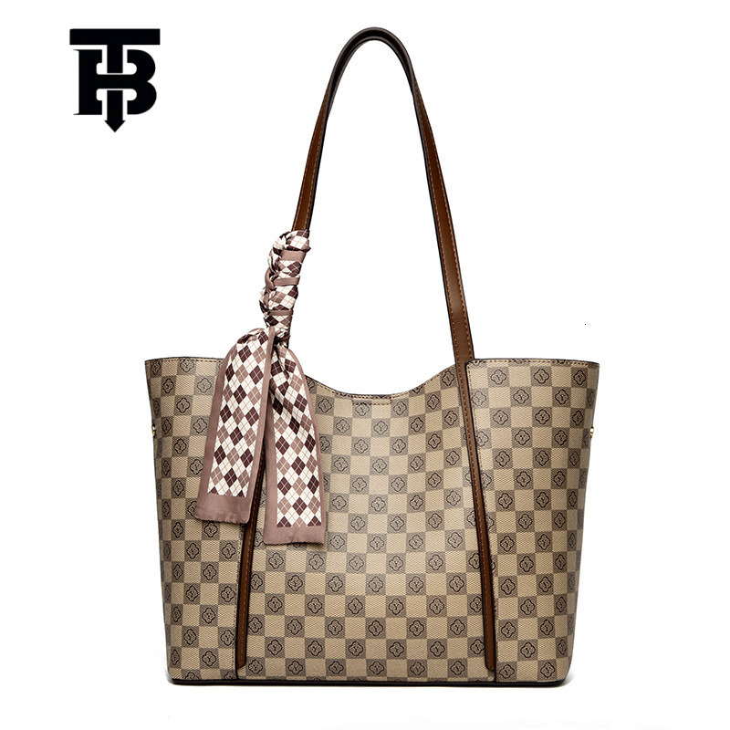 TB BHULAMTE Presbyopia Scarf Print Single Shoulder Designer S Bag Bag 2025 New Large Capacity Women's Tote Bag High-end Versatile Handbag