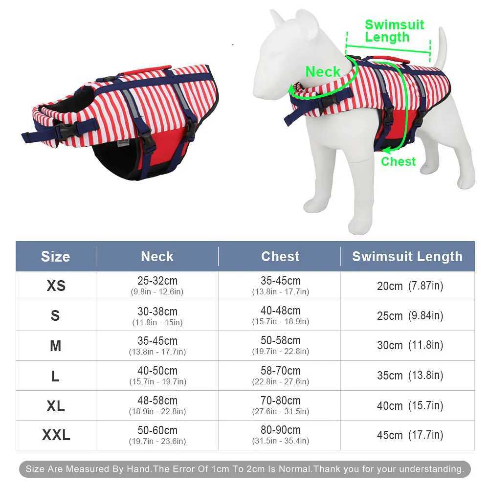 BlueRedOrange Striped Pet Swimsuit Dog Swim Life et Summer Reflective Vest Pet Clothes For Small Medium Big Dog W250904