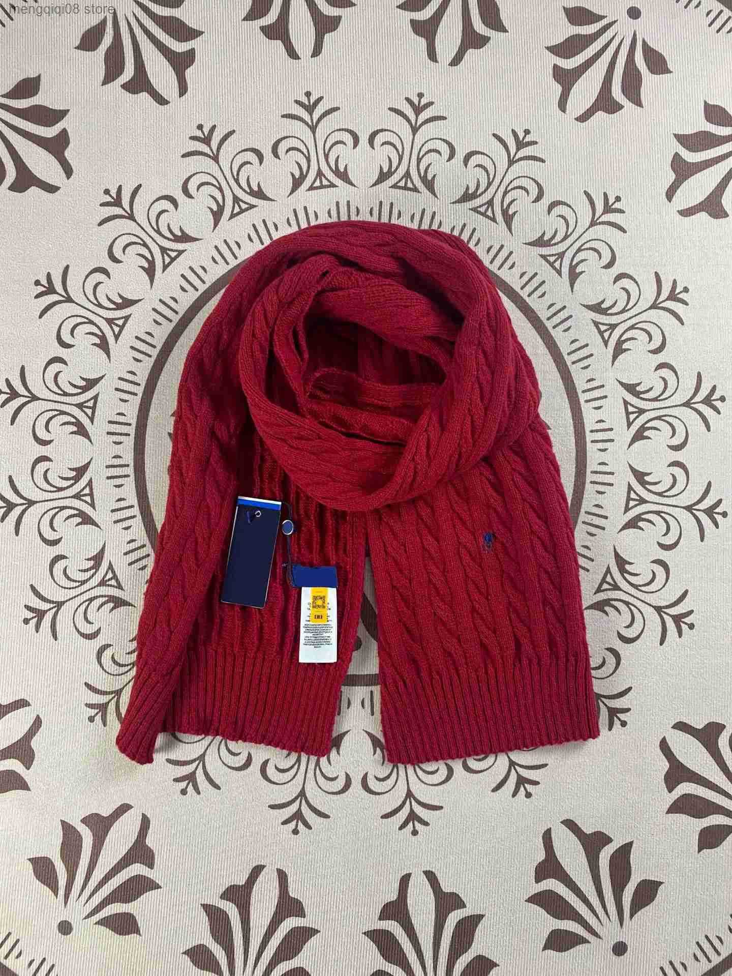 RL Raff Pony Label ColdProof Scarf Braided Embroidered Knitted Wool Scarf Versatile Knitted Scarf Warm L250904