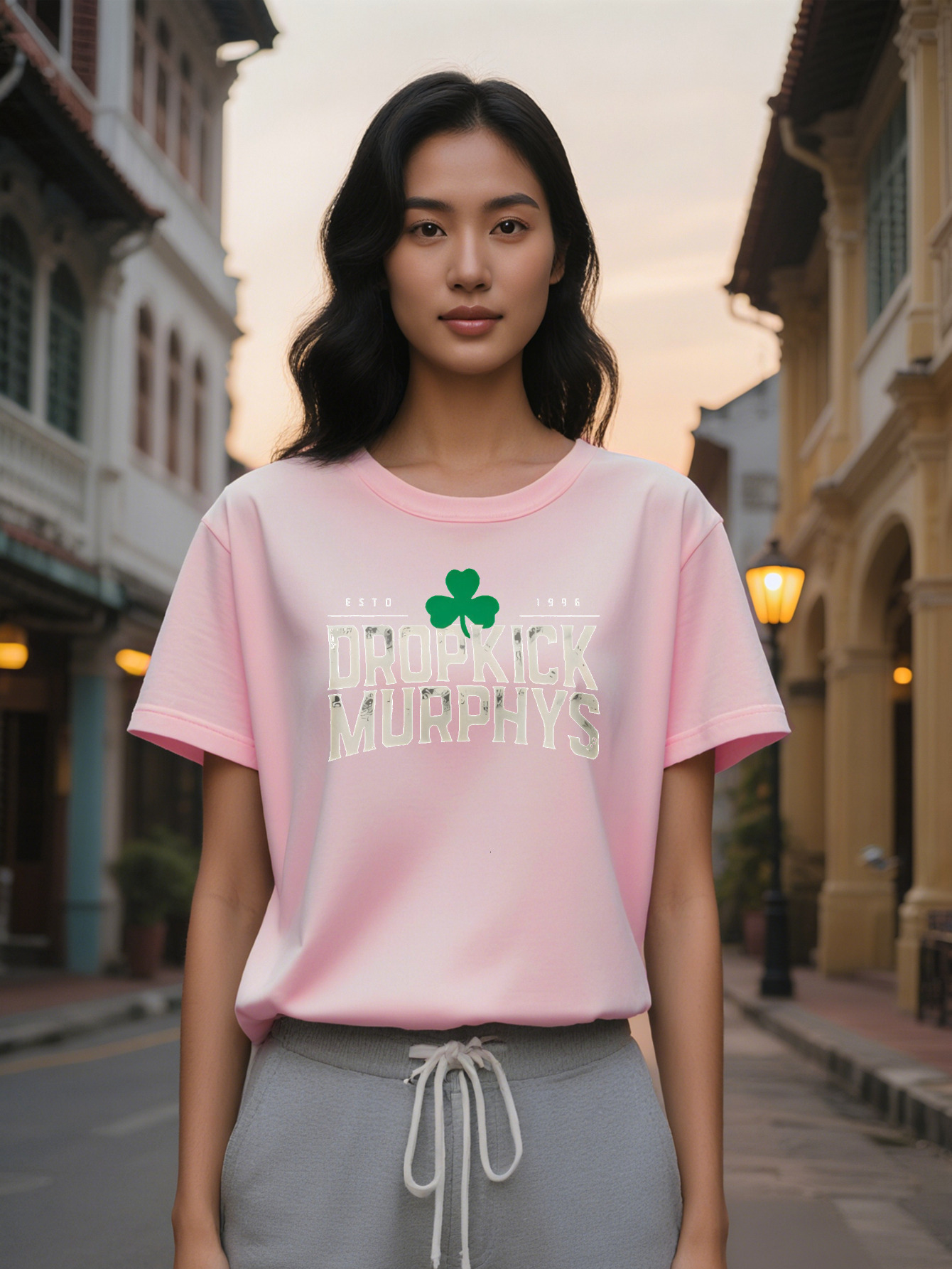 Large XL Women's Crew Neck T-Shirt with Fun D Print Design Black Dropkick Murphys Tee Perfect Gift for Women Style Blend Hine Plus Size