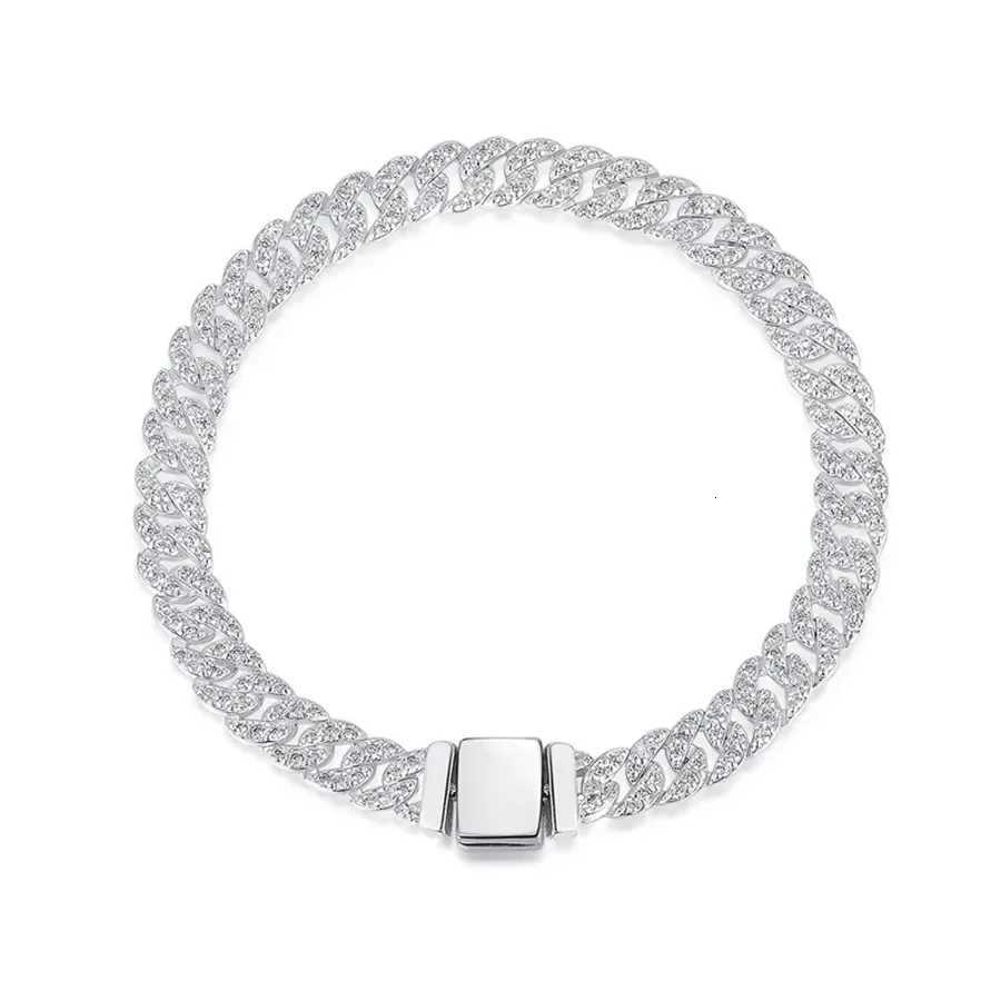 New Shiny Cuban Chain Densely Inlaid Eternal Chain Bracelet Necklace Jewelry Charm Wens Boutique Gift Suitable for Daily Wear Y250904