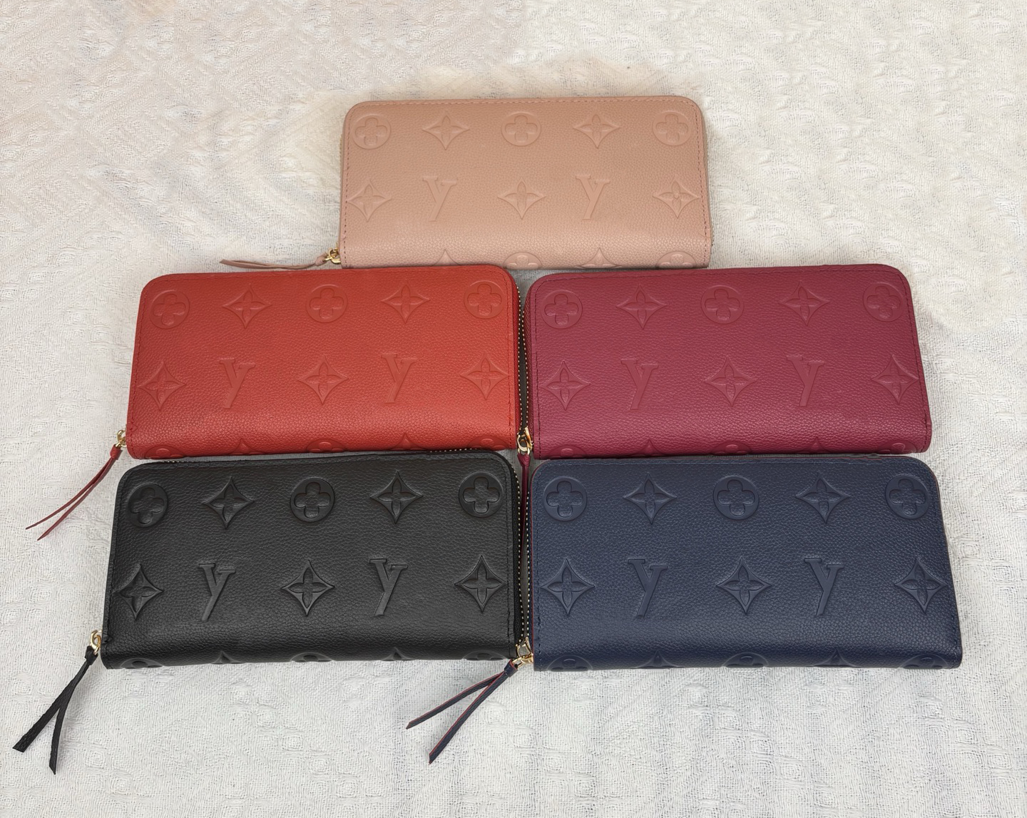 Womens Designer Zippy Wallets Luxurys Long Purse Premium Quality Classic Flowers & Letters Card Holder Fashion Embossed Small Clutch With Box-Dust bag