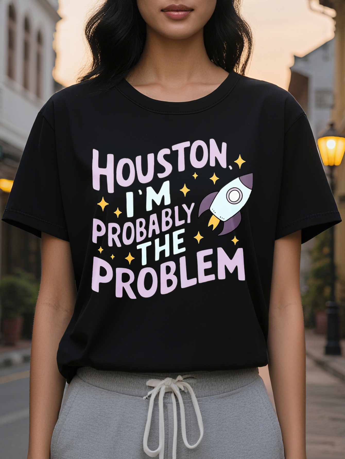 Large XL Graphic Letter Printed Women's Spring and Summer Clothing Combined Version Round Neck T-Shirt Plus Size