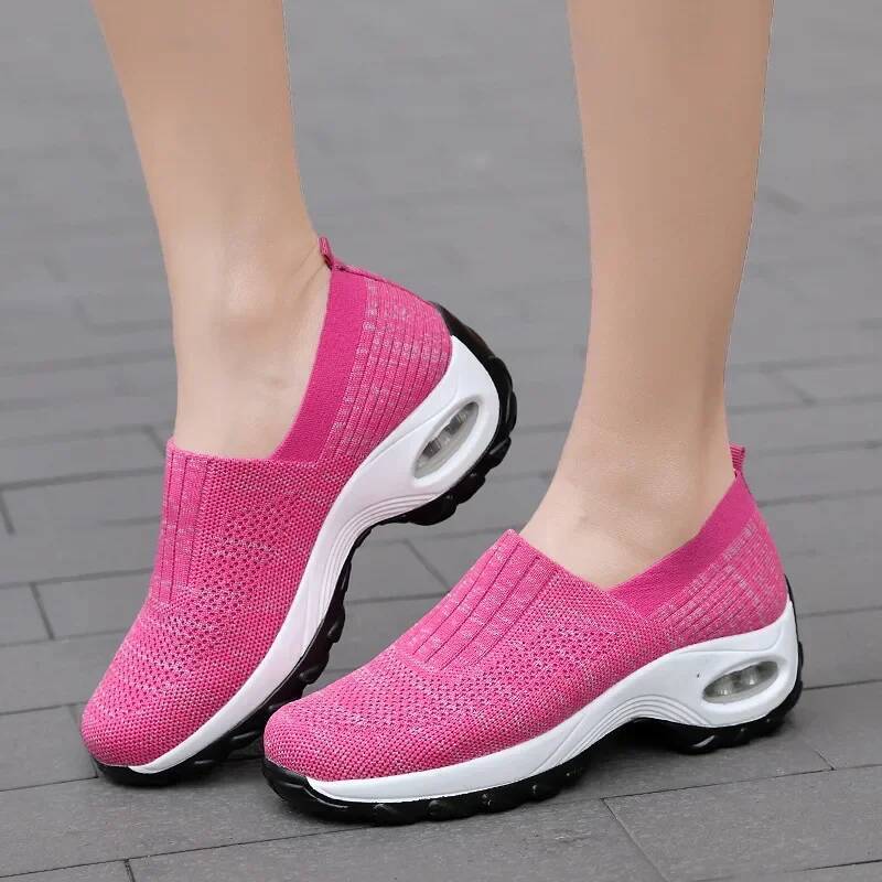 Slip-On Women Walking Shoes Orthopedic Diabetic Ladies Platform Mules Mesh Lightweight Slippers Wedge Female Sneaker ddmysaturn