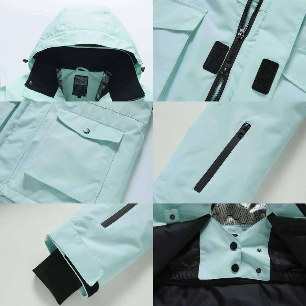 Ski Jackets Windproof Female Skiing Tracksuits 2025 Winter Snow Clothing Woman Hooded Warm Coats Outdoor Man Snowboard Outerwear