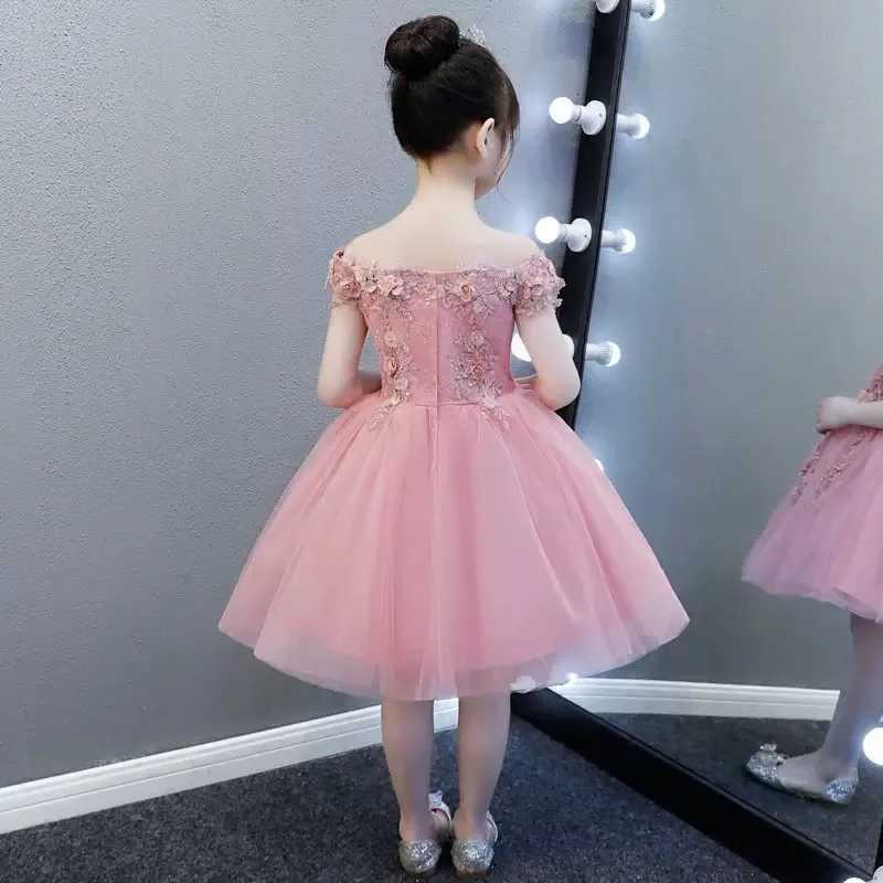 Glitz Flower Girl Dress Shoulderless Wedding Dress Appliques Party Princess Birthday Dress First Communion Gown for Girls Z250904