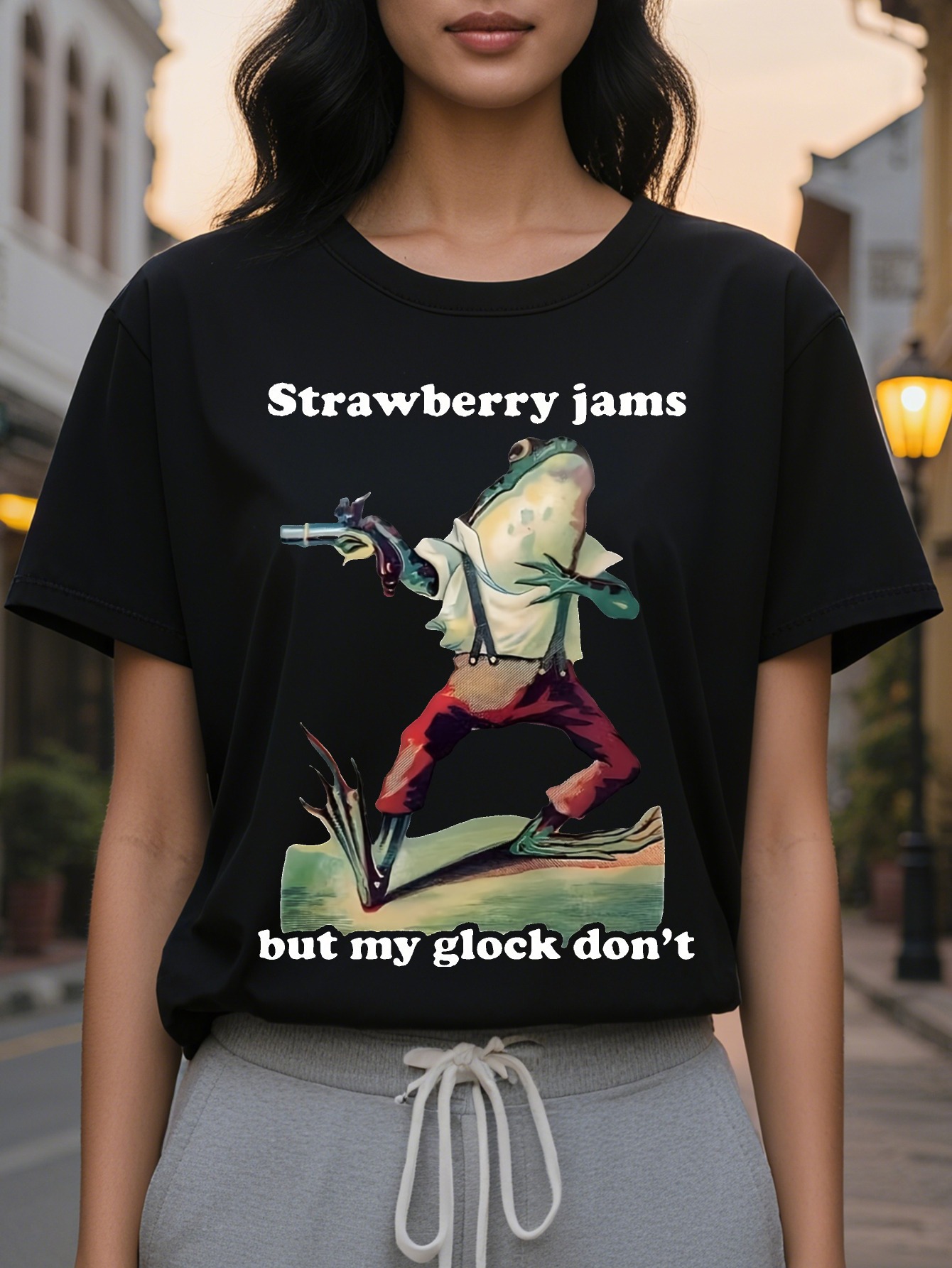 Large XL Casual Sleeveless Spring Summer Frog Print Crew Neck Tank Top Women's Clothing Plus Size