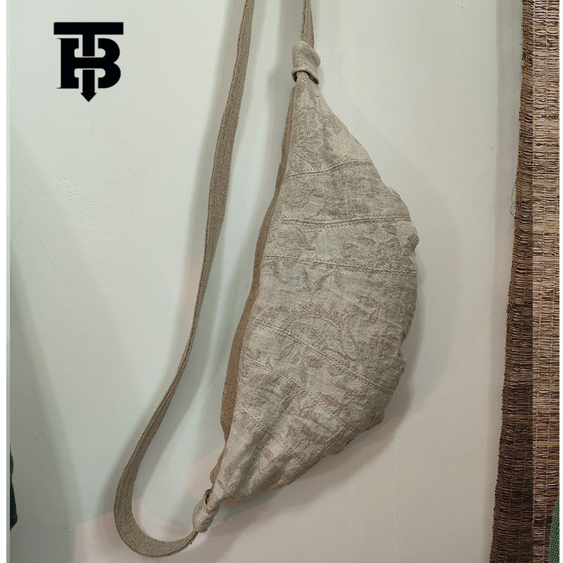 TB BHULAMTE New 2025 Simple Artistic Designer s bag Cotton Linen Crossbody Dumpling Canvas Bag Niche Design Casual Underarm Handbag Waist Bag for Wome