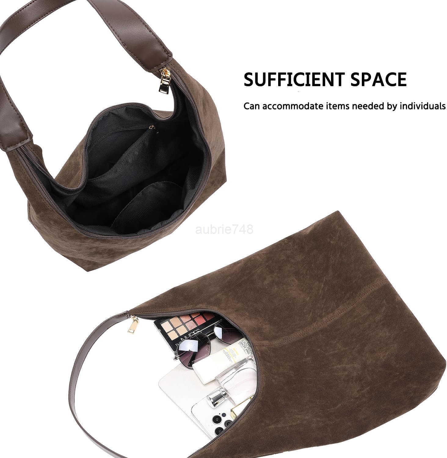 Bag for WomenSuede Tote BagSuede Hobo BagsSuede HandbagSuede Slouchy Shoulder Bag M250904