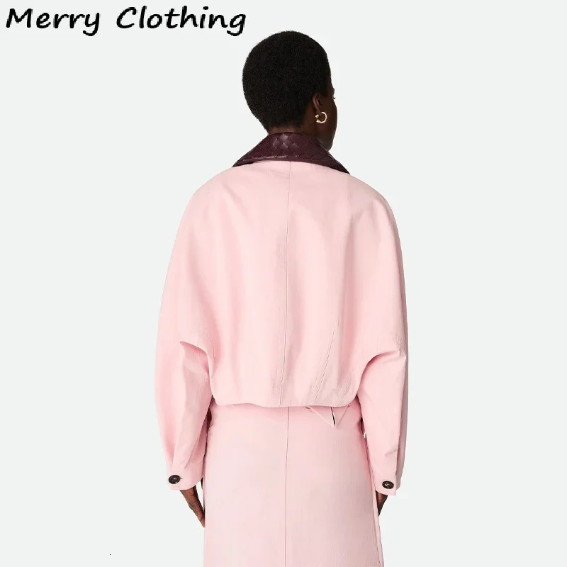 Elegant Pink 2 Pieces Coat Sets Women Detachable Collar Jacket Asymmetrical Skirt Suit Pink Suit Office Lady Twopiece Set 250904